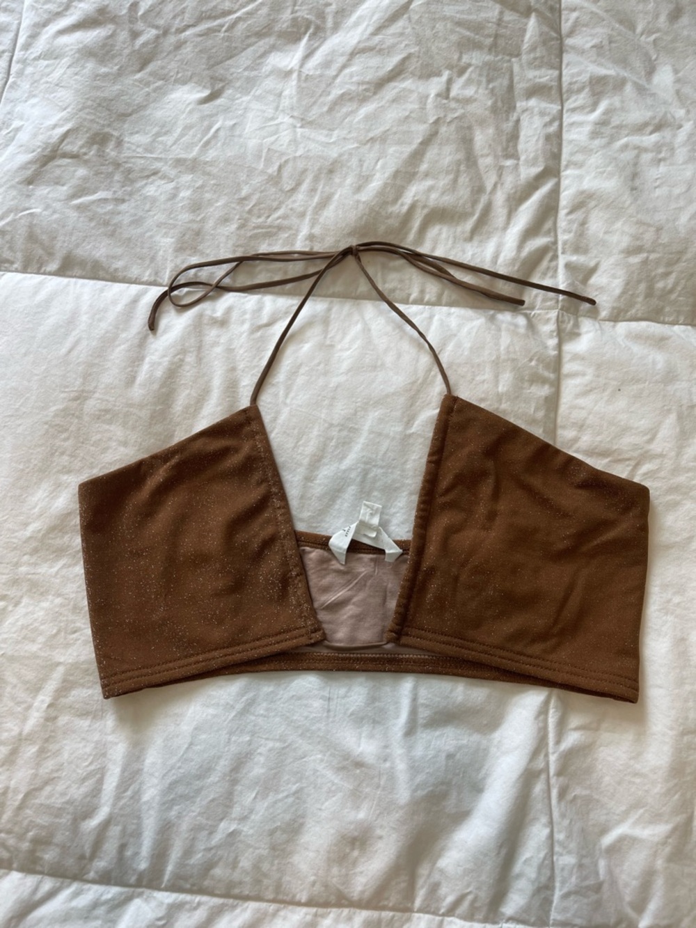 12th Tribe St. Barths Crop Top Shimmer Gold MEDIUM